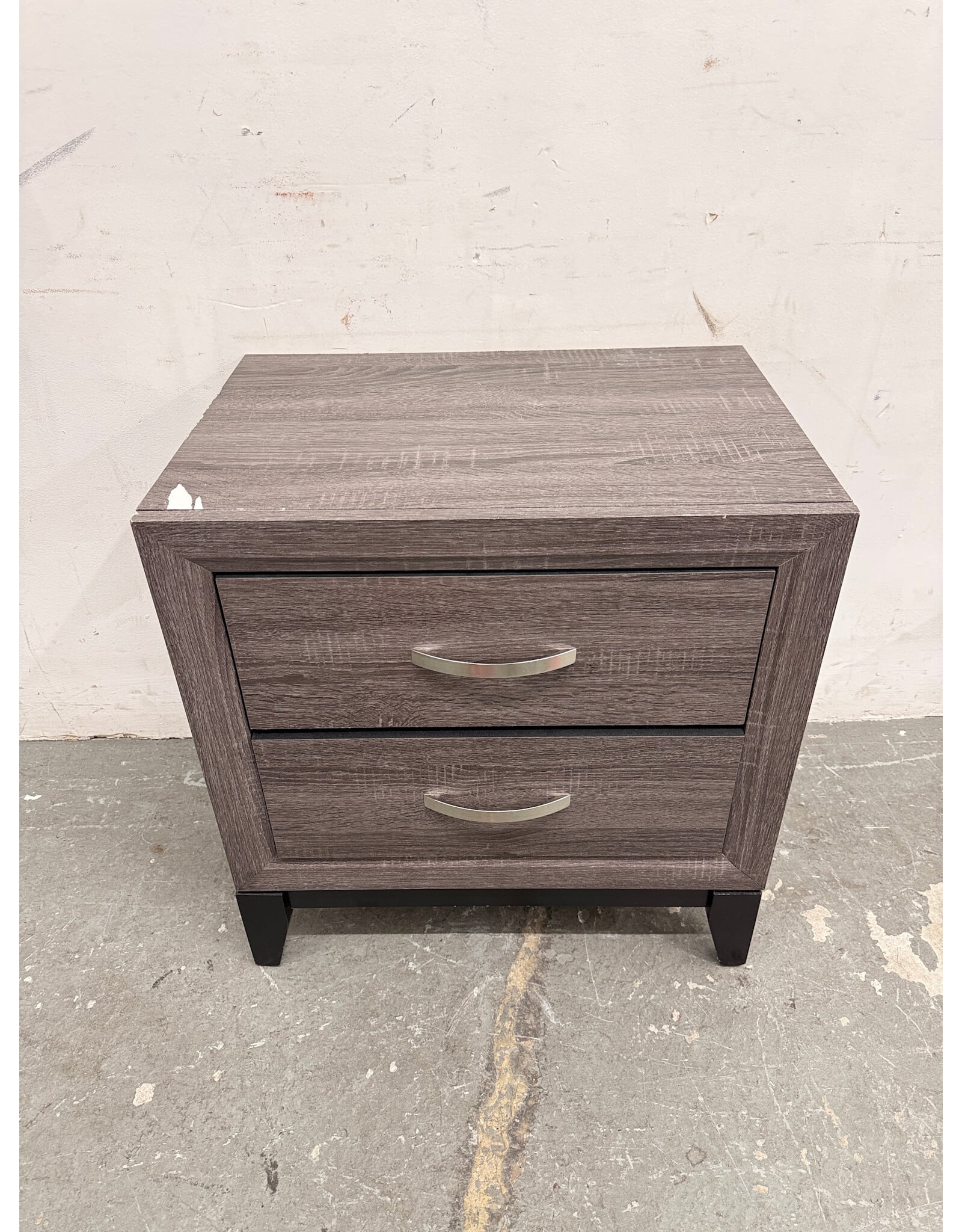 Modern Grey 2-Drawer Nightstand