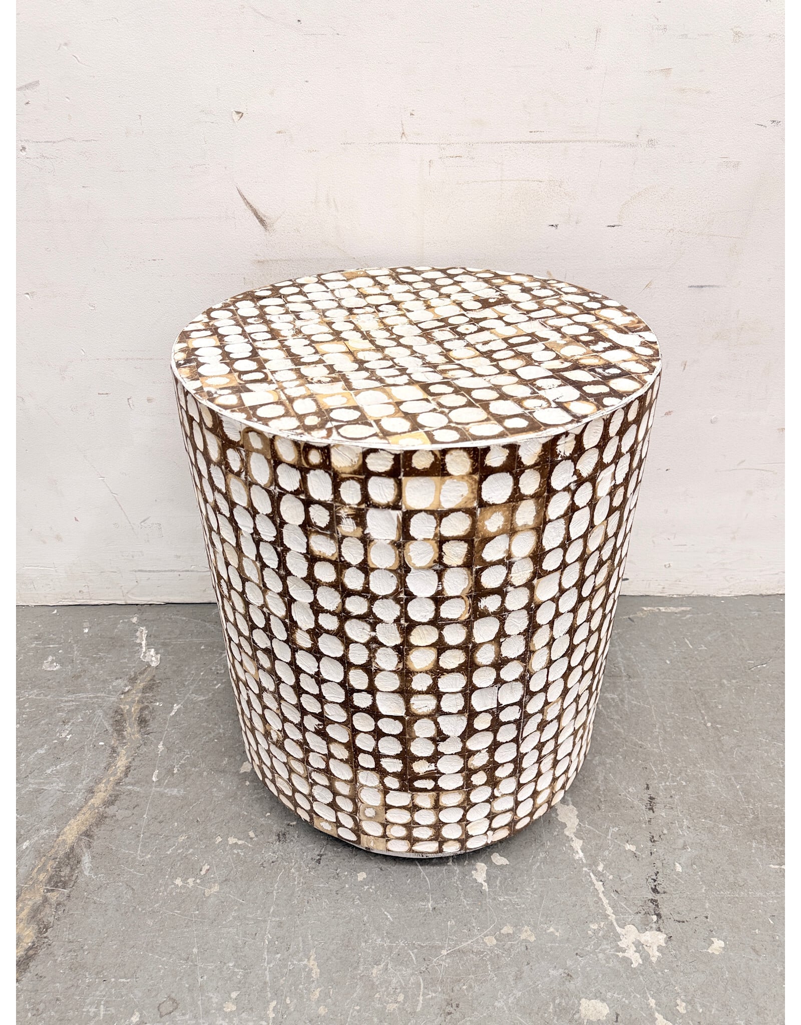 Coconut Shell Inlay Accent Table