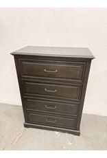 Modern Grayish-Brown 4-Drawer Wooden Dresser