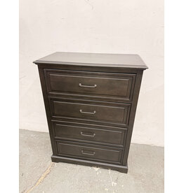 Modern Grayish-Brown 4-Drawer Wooden Dresser
