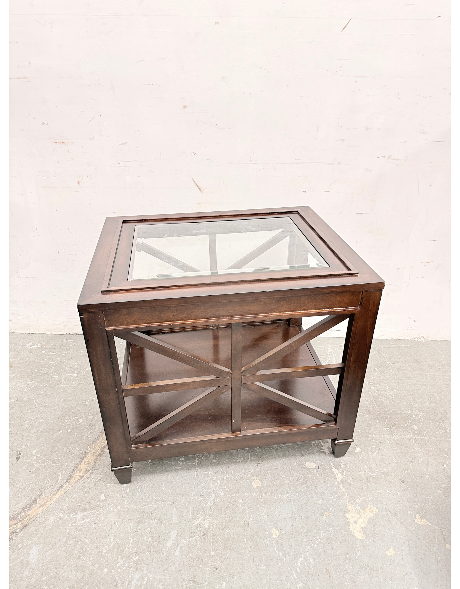 Modern Dark Wood End Table