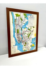 Framed Vintage Style New York Subway Map
