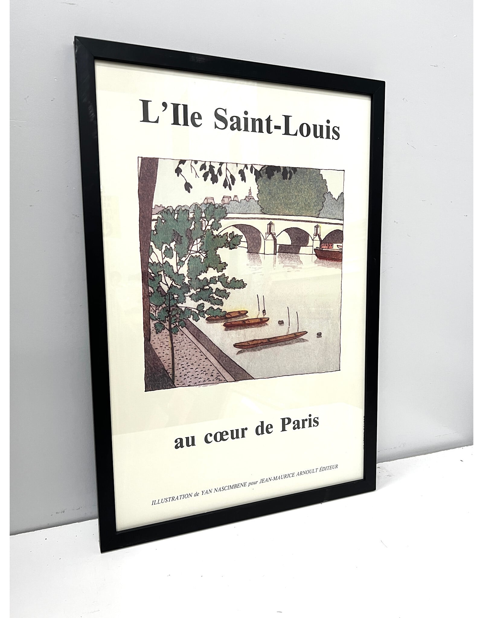 L'Ile Saint-Louis, au coeur de Paris by Yan Nascimbene, framed poster