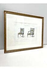 Framed Vintage Style French Chair Lithograph