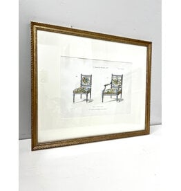 Framed Vintage Style French Chair Lithograph