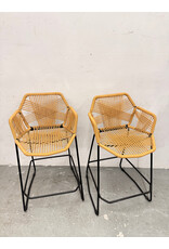 Woven Rattan-Style Counter Stool