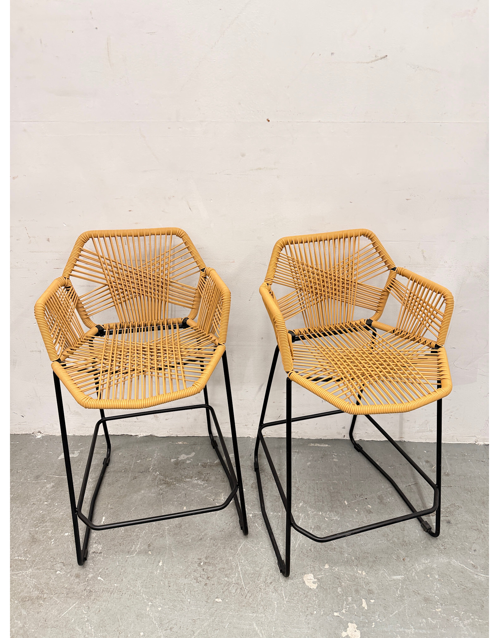 Woven Rattan-Style Counter Stool