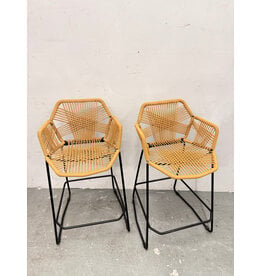 Woven Rattan-Style Counter Stool
