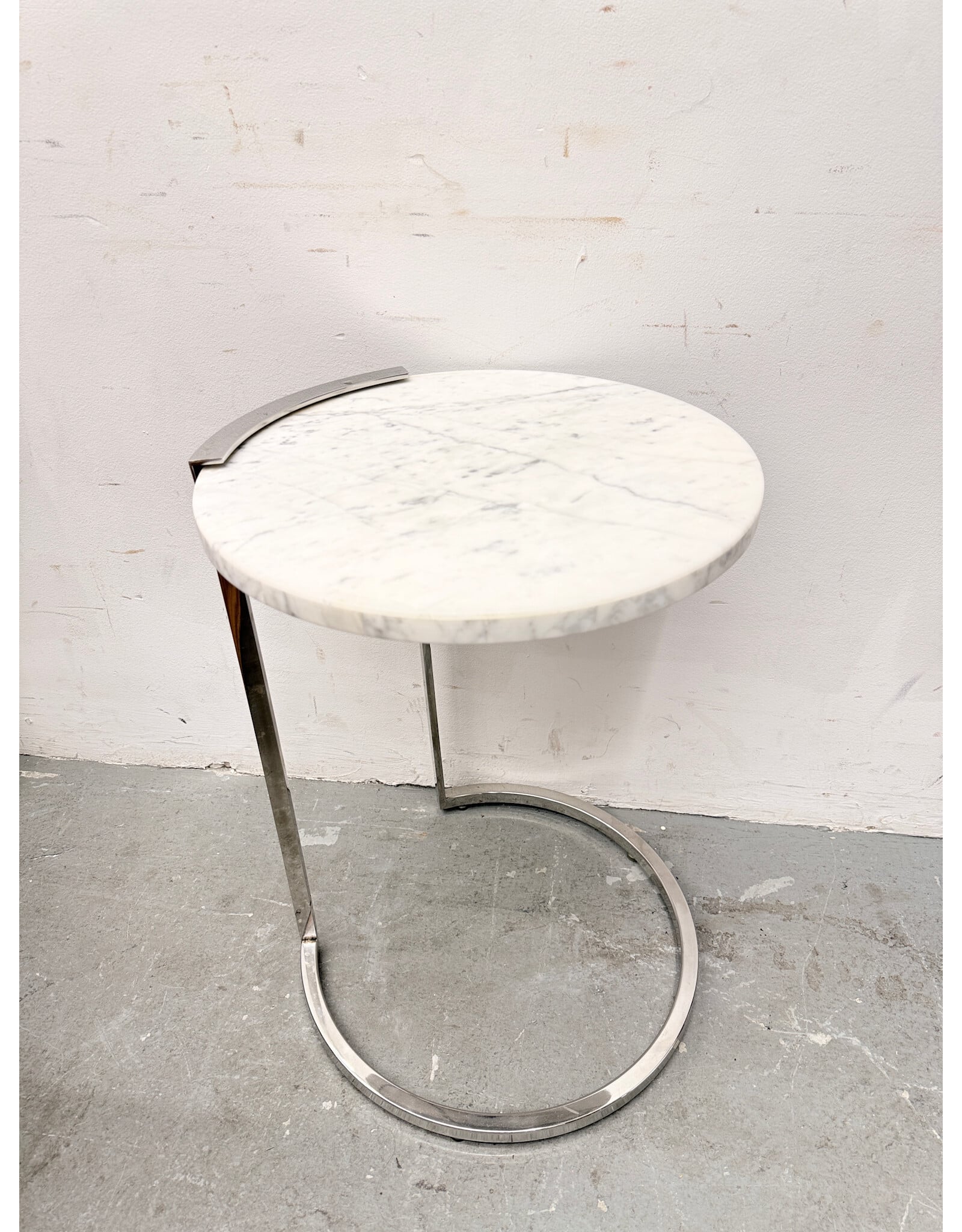 Modern Marble & Chrome Accent Side Table
