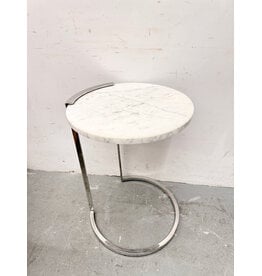 Modern Marble & Chrome Accent Side Table