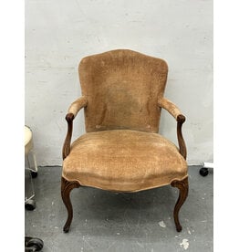 Louis XV Style Velvet Armchair