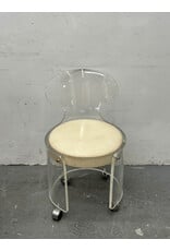 MCM Style Acrylic Spoon Back Vanity Chair