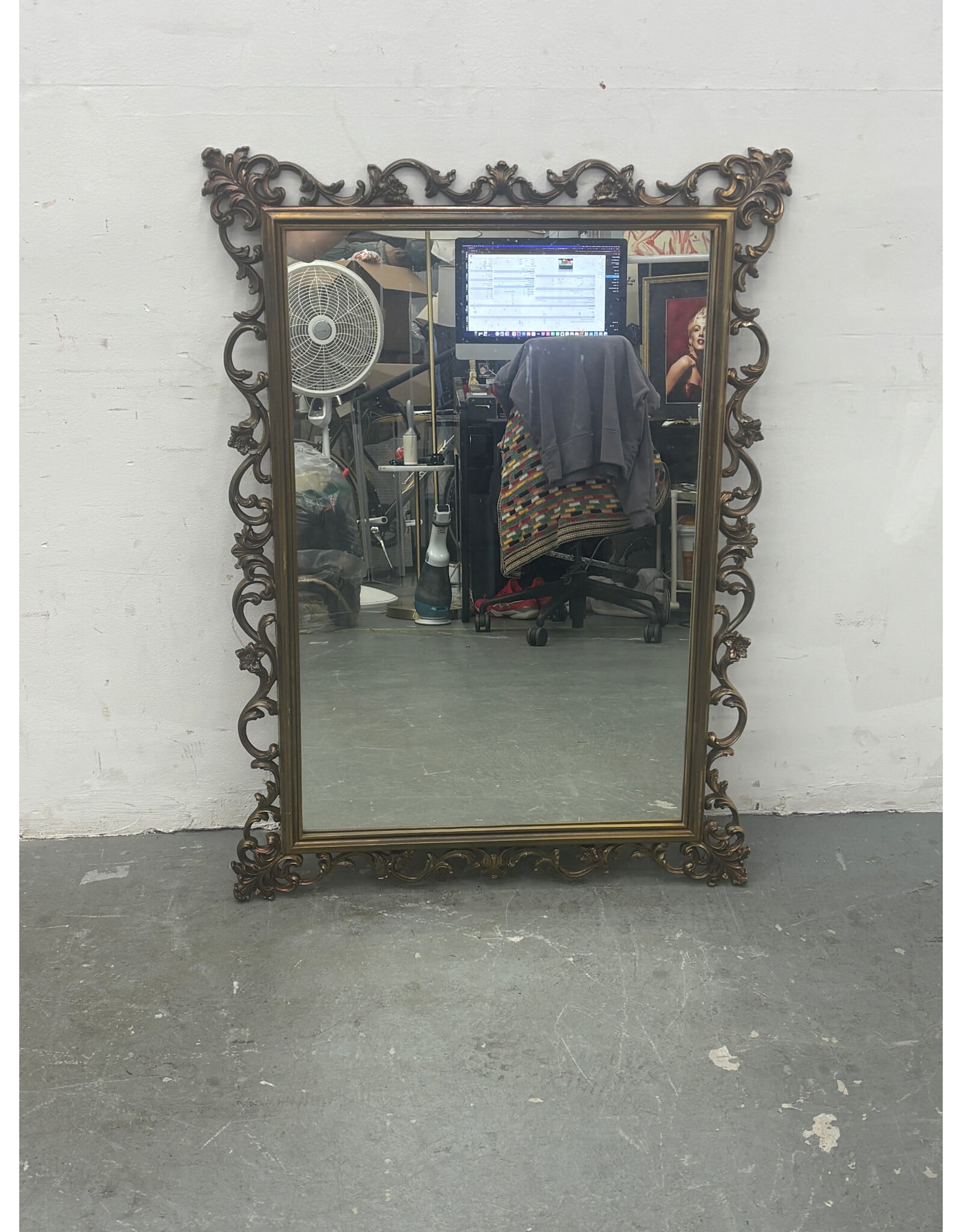 Ornate Brass Hanging Mirror
