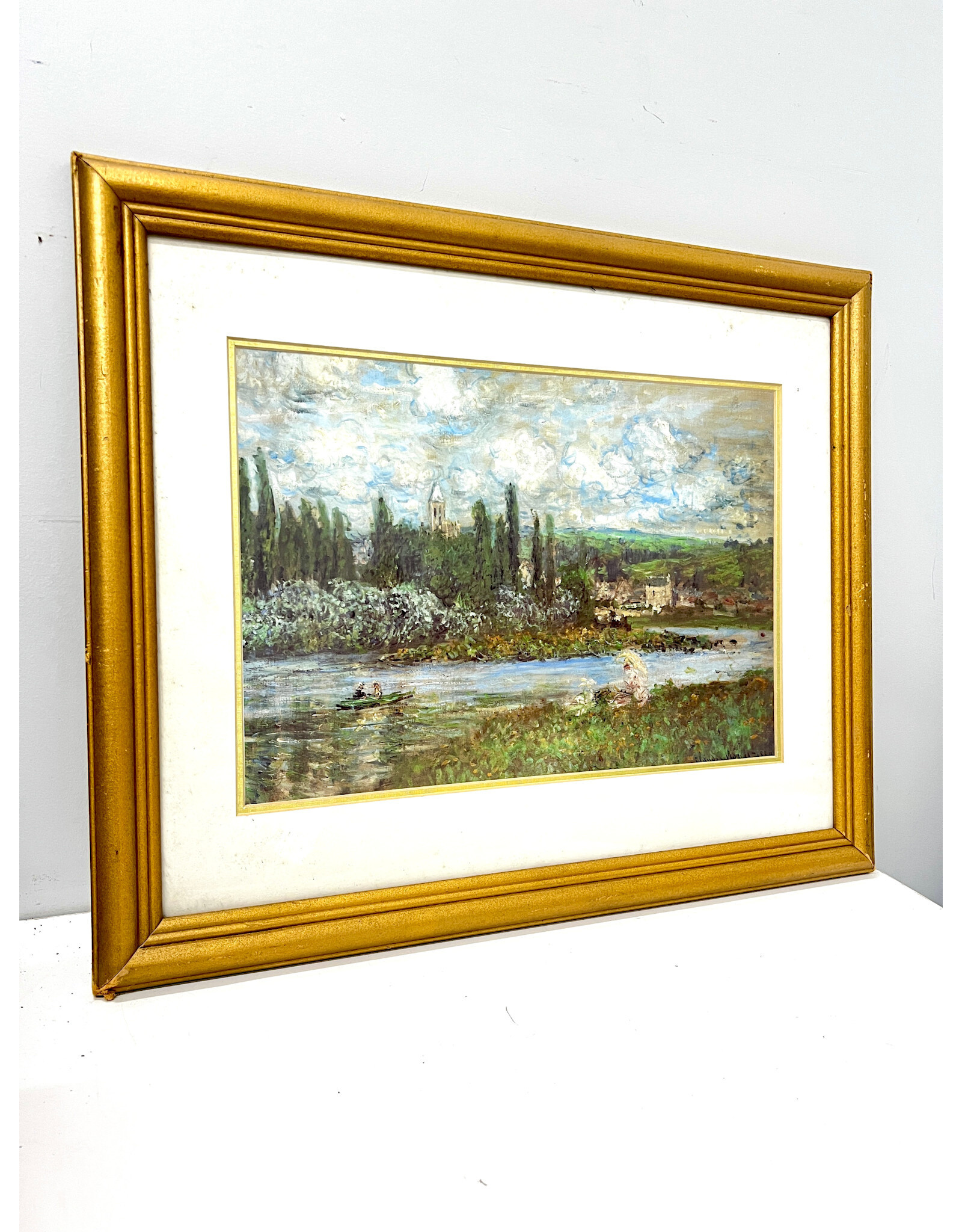 View of Vetheuil by Claude Monet, framed print