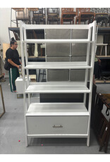 Large White Bookcase with Drawer