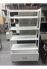 Large White Bookcase with Drawer