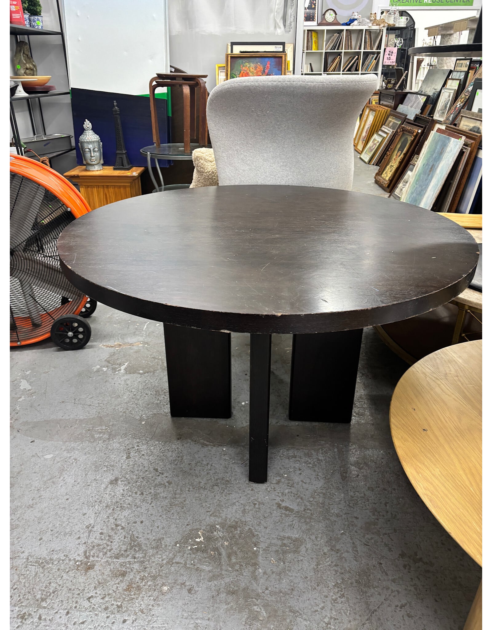 CB2 Shadow Blackened Wood Dining Table