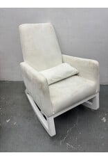 White Upholstered Modern Rocking Chair