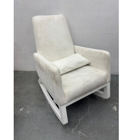 White Upholstered Modern Rocking Chair