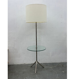Robert Abbey Chrome Bamboo Floor Lamp with Shelf