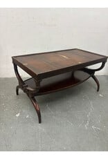 Regency Style Tooled Leather and Gold Coffee Table