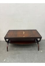 Regency Style Tooled Leather and Gold Coffee Table