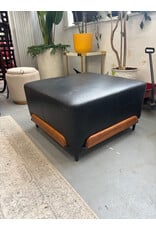 Steve Pouf in Black Leather and Walnut by Luca Nichetto for De La Noche