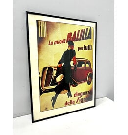 Framed Vintage Style Fiat Poster