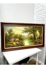 Riverside Cabin, framed painting
