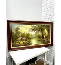 Riverside Cabin, framed painting