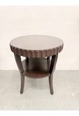 Dark Mahogany Round Wood Entry Table