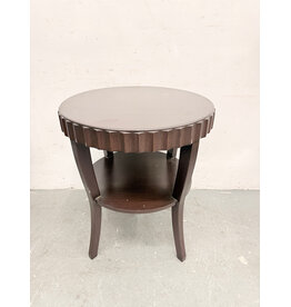Dark Mahogany Round Wood Entry Table