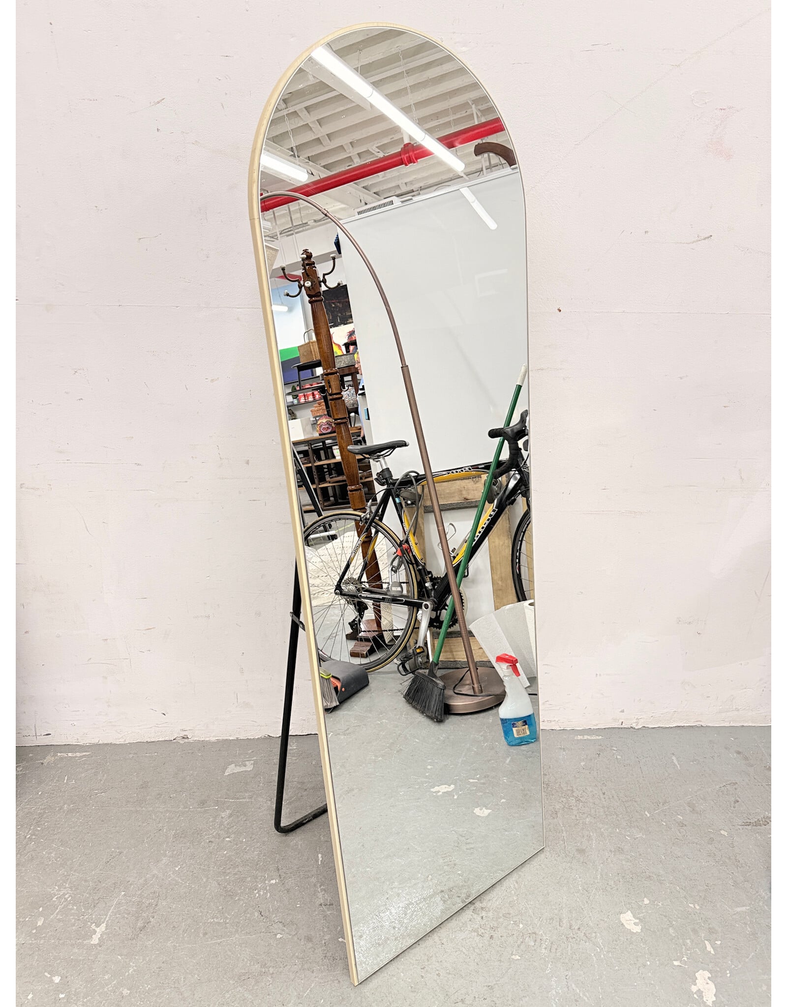 Full Length Light-Tone Frame Standing Mirror