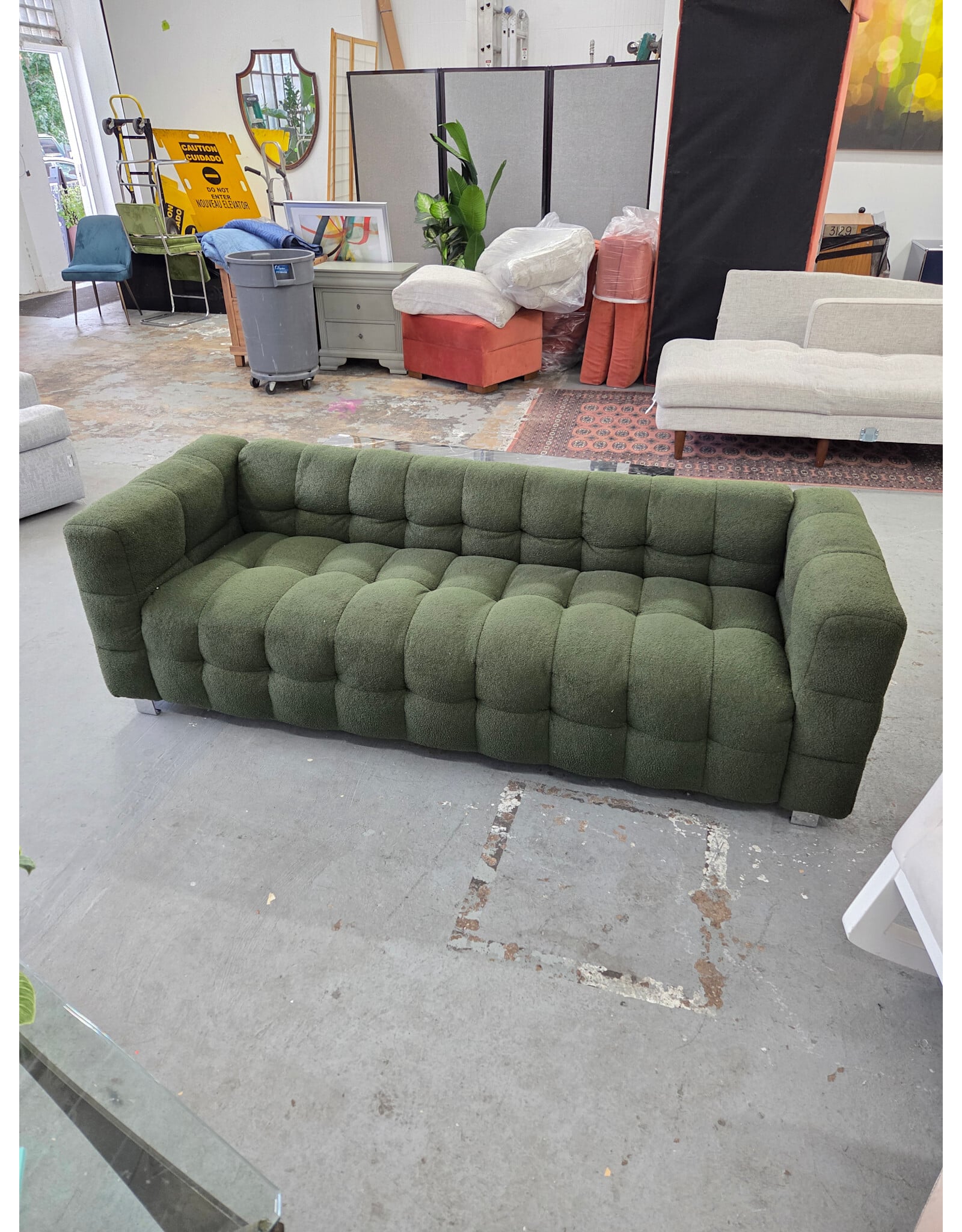 Green Boucle Couch