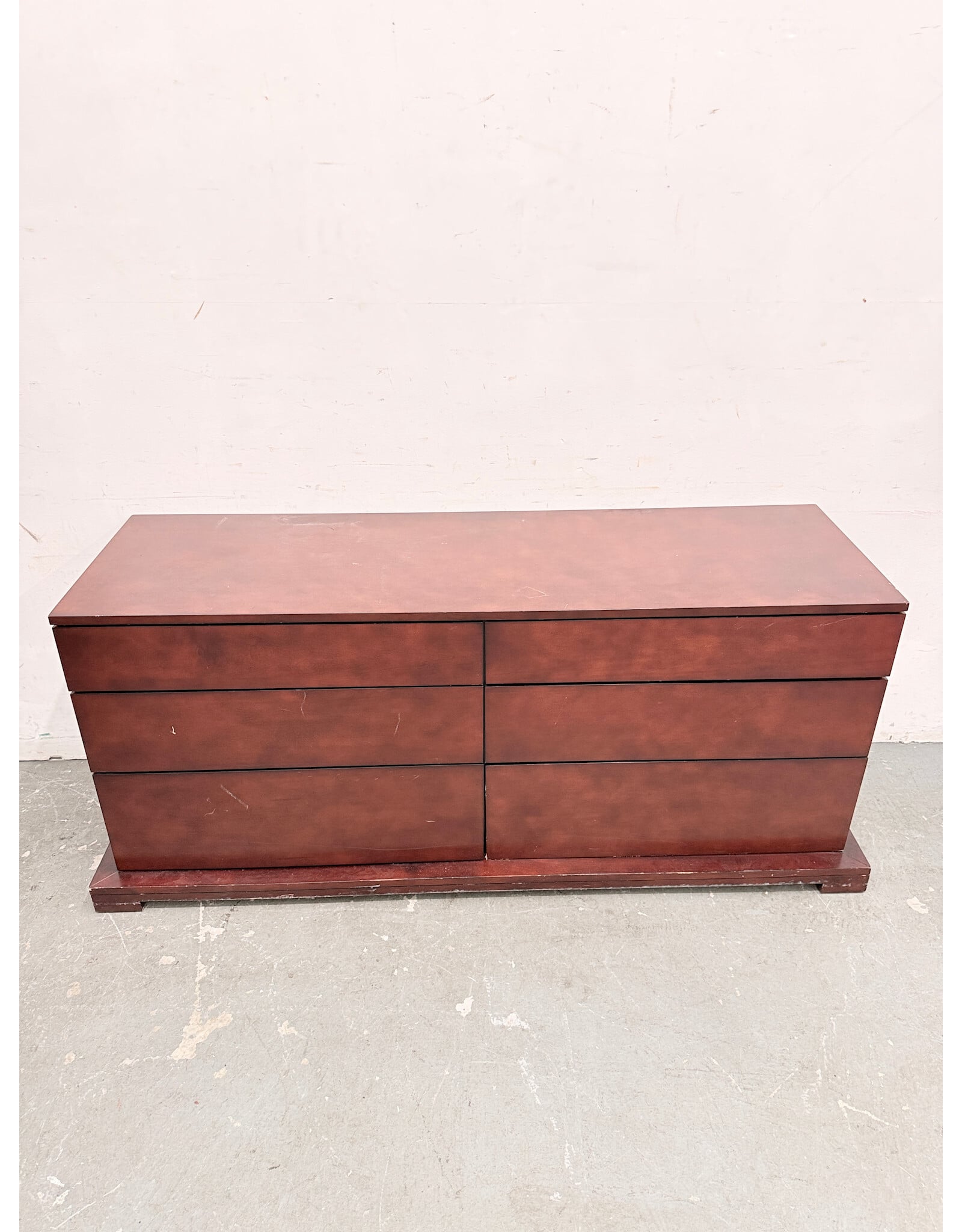 Modern Dark Wood 6-Drawer Dresser