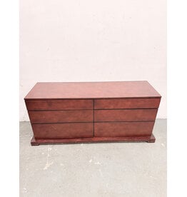 Modern Dark Wood 6-Drawer Dresser