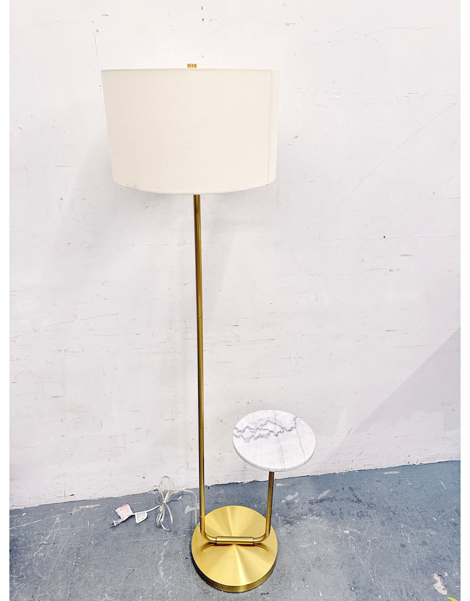 Evelyn & Zoe Floor Lamp with White Marble Tray Table