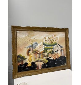 Geishas in a Dream, gouache painting, sgnd. Vallence