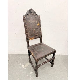 Antique Portuguese Style High-Back Chair