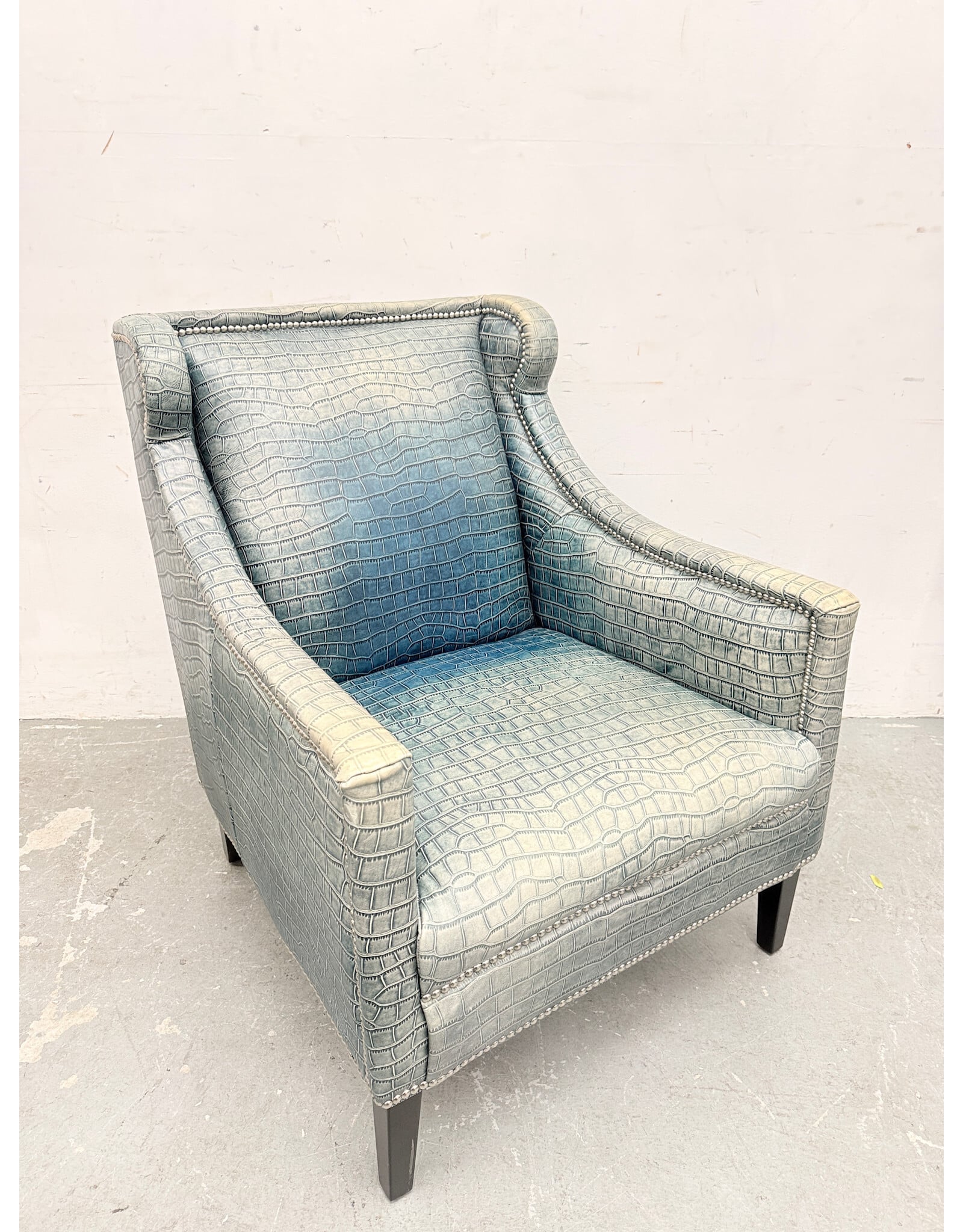Pasargad Home Bergdorf Upholstered Leather Armchair