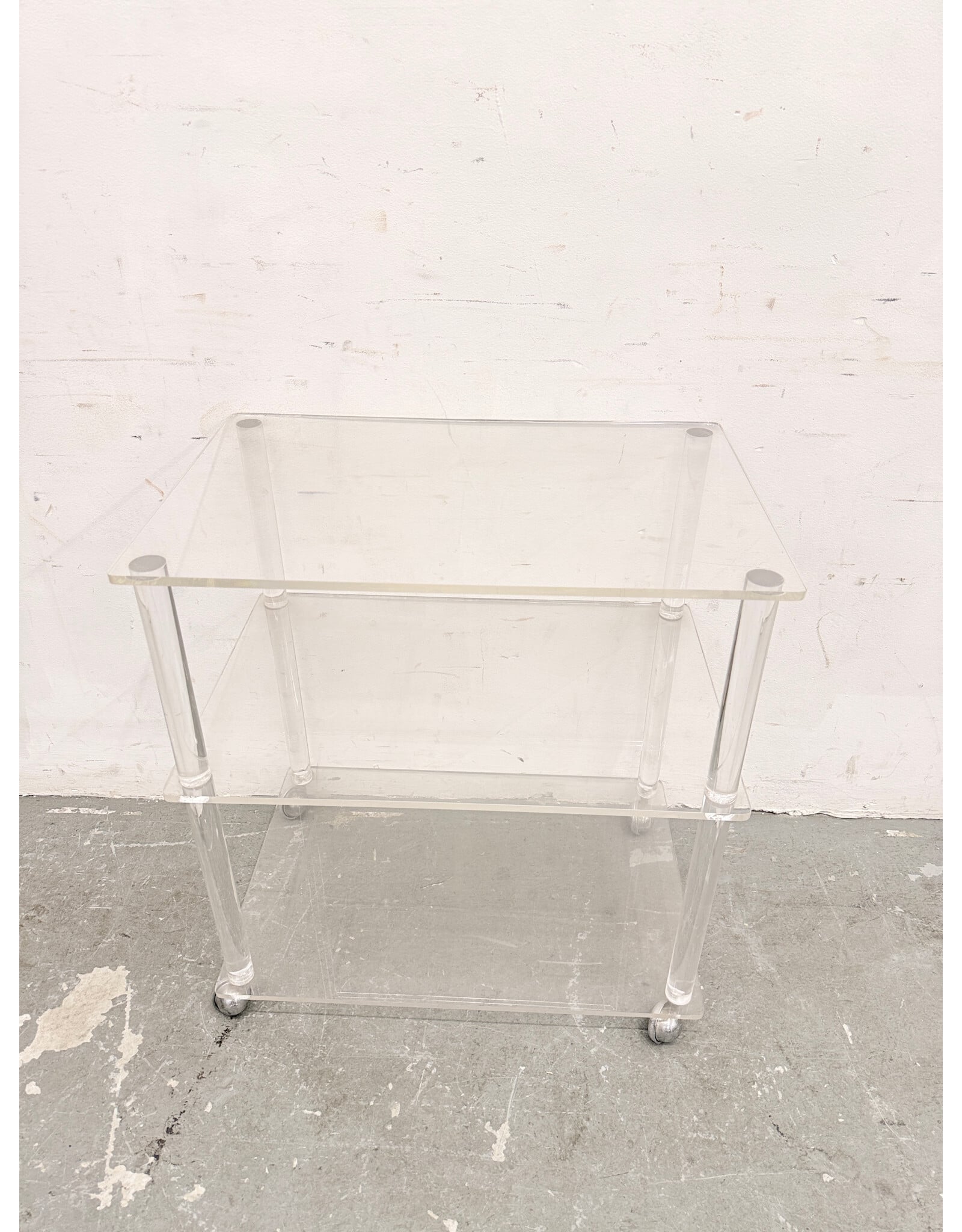 Acrylic 3-Tier Rolling Cart