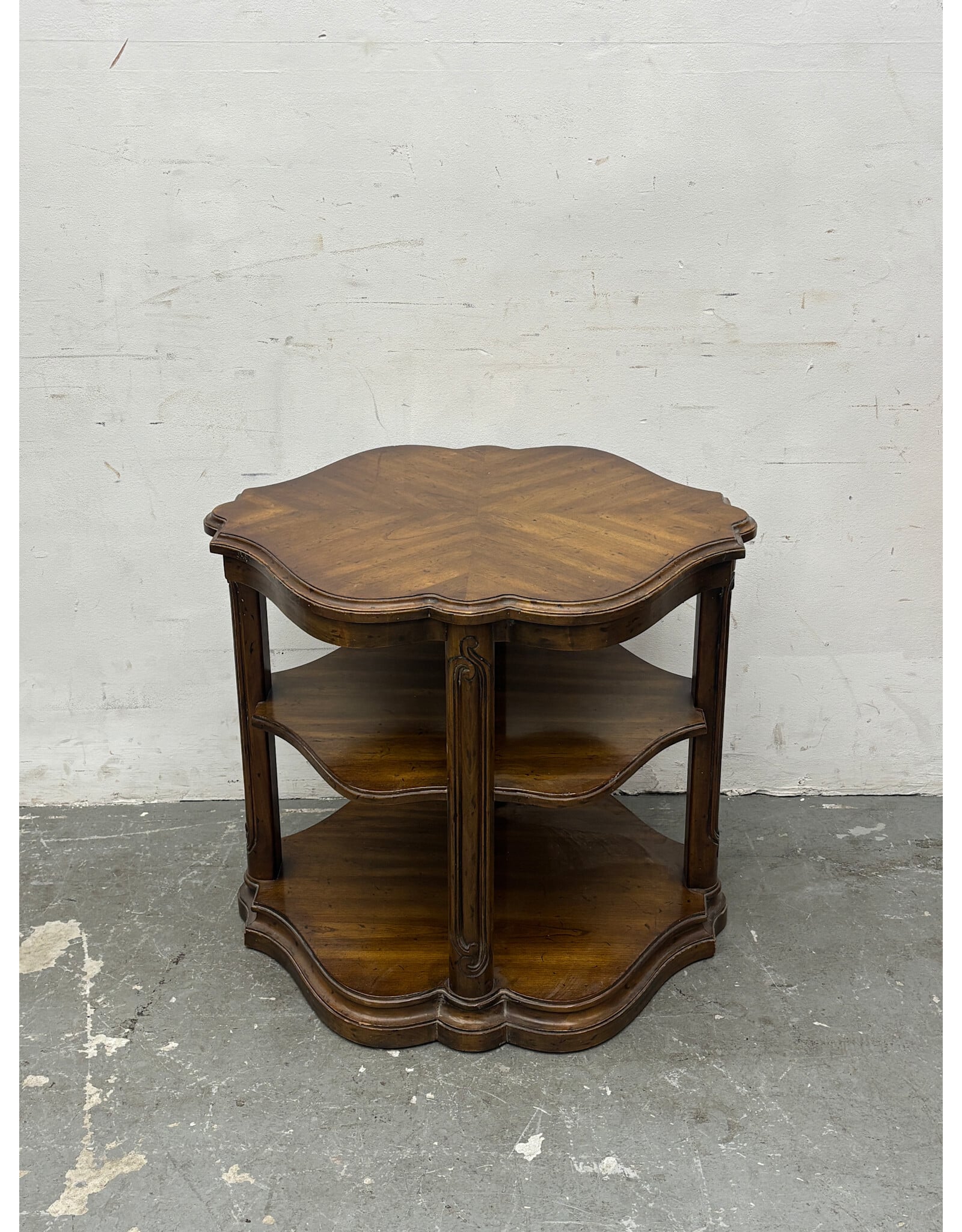 Walnut Finish French Inspired Side Table