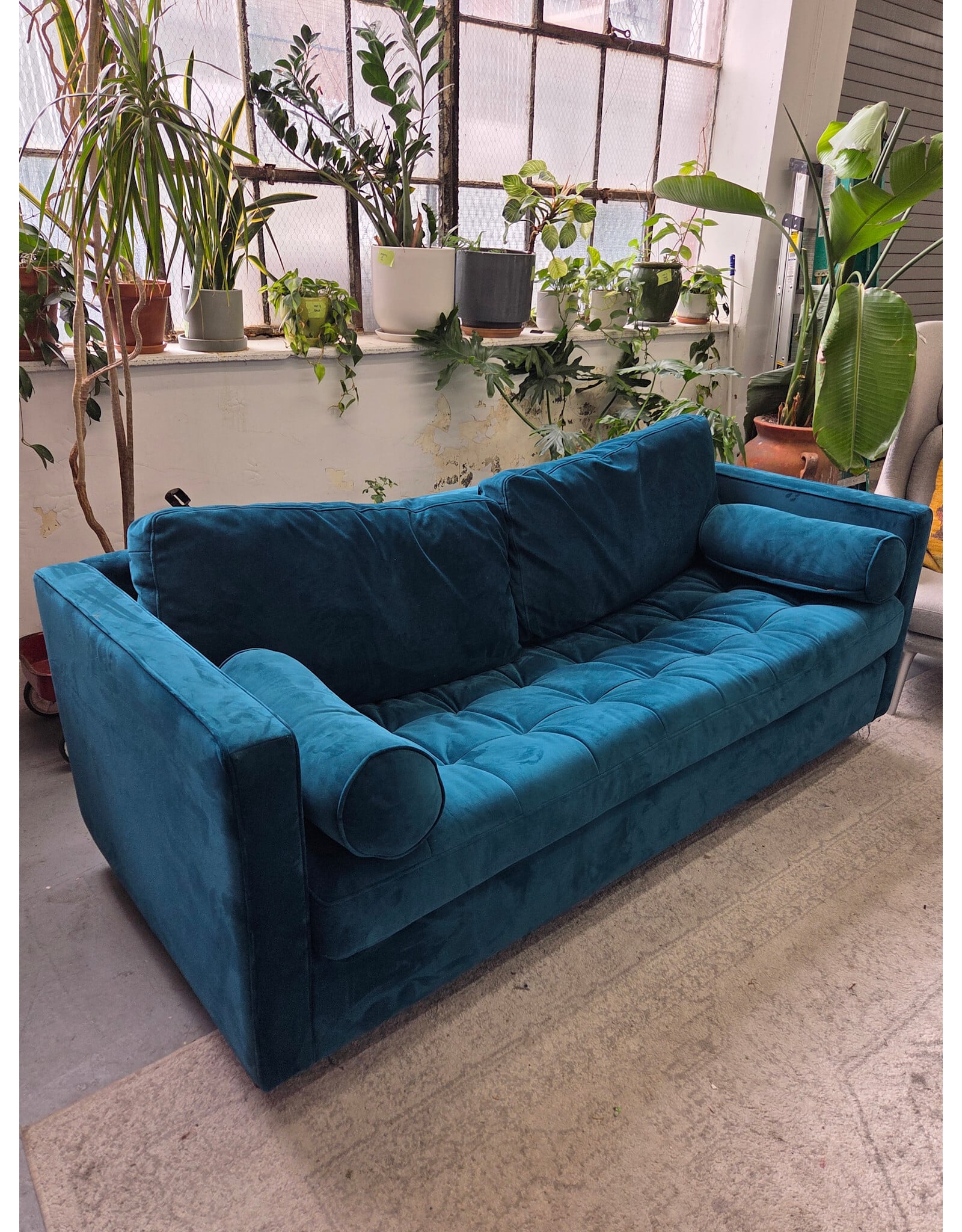 JoyBird Briar Peacock Sleeper Sofa AS IS (NO MATTRESS)