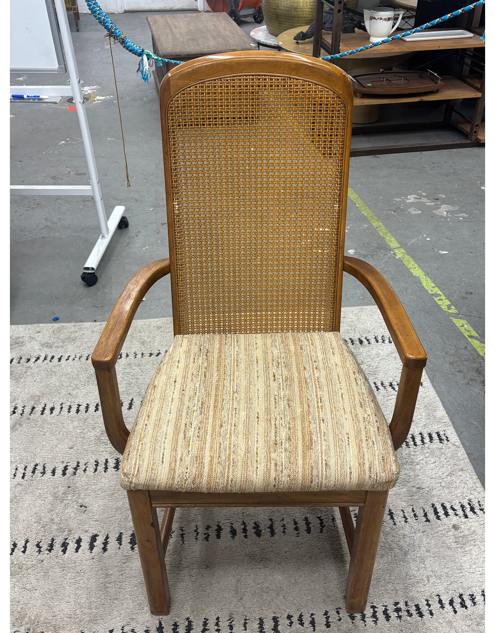 Burl and Cane Dining Chair