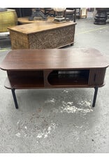 Modern Coffee Table with Fluted Tambour Door
