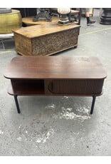 Modern Coffee Table with Fluted Tambour Door