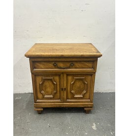 Vintage Country-Style Solid Oak Nightstand