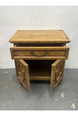 Vintage Country-Style Solid Oak Nightstand
