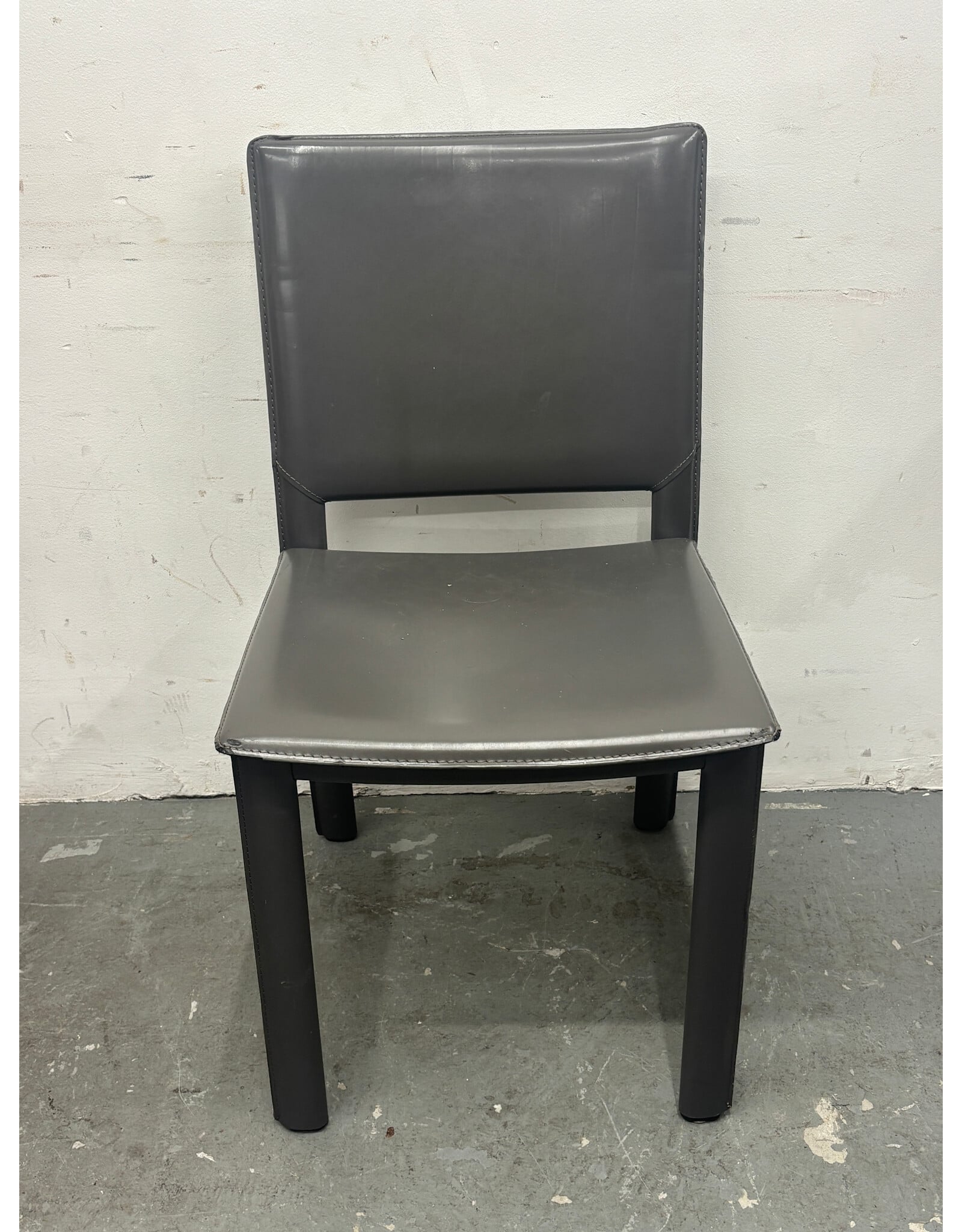 Room & Board Madrid Gray Leather Dining Chair