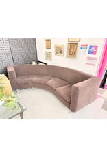 Minotti Dubuffet Style Brown Curved Sofa